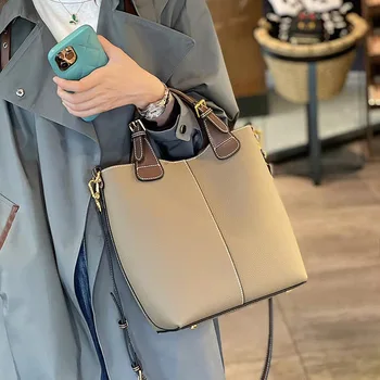 Luksuslik naiste kott uus 2022 kott naiste togo nahast kopp kott esimene kiht cowhide kaasaskantav kott õlal messenger kott