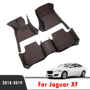 Auto Põranda Matid Jaguar XF 2019 2018 Kunstlik Nahk Vaibad Kohandatud Auto Stiil Suu Padjad Autode Lisavarustus Interjöör Hõlmab