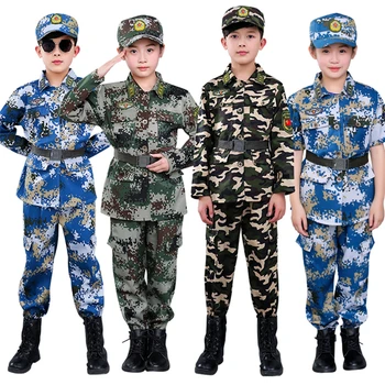 Laste Kamuflaaž Vormiriietust Tactical Combat Koolitus Summer Camp Kostüümid Poiste Erilist Jõudu Sõdur Armee Ülikond