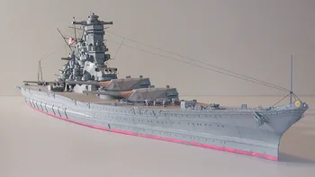 DIY Paber Mudel 1:250 IJN Yamato Lahingulaev Imperial Jaapani Mereväe Koguda Käsi Töö 3D Puzzle Mängu Kids Mänguasi