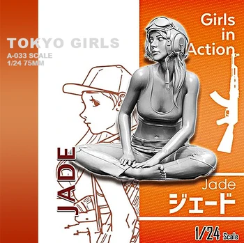 1/24 Vaik Komplektid (75mm), Tokyo, ilus tüdruk sõdur seeria vaik sõdur A-033