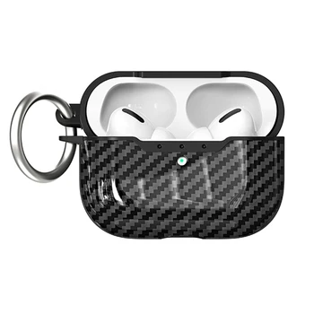 Süsinikkiust Muster Puhul AirPods Pro 2 1 3 kuulu Pehme TPU Kõrvaklapid Case Cover Apple AirPods Pro 2 3 Juhtudel Võtmehoidja